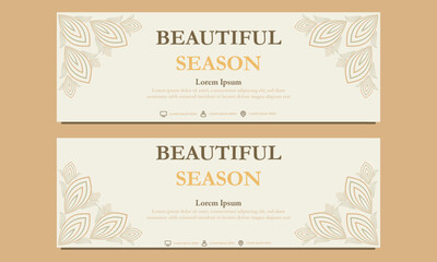abstract floral soft color horizontal banner template. Suitable for web banner, banner and internet ads