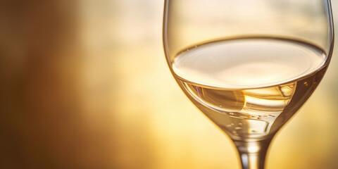Close up of beautiful glass of white wine - obrazy, fototapety, plakaty