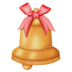 Christmas bell watercolor.