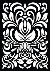 Beautiful Floral Stencil Illustration Background