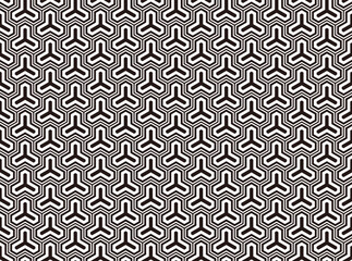 Vector Japanese Seamless Monochrome Vintage Pattern. Horizontally And Vertically Repeatable.
