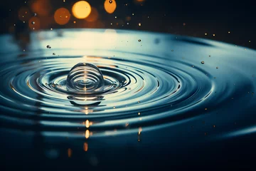  A drop of rain falling on a smooth water surface. © Svitlana Sylenko