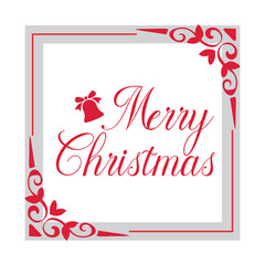 Holiday Photo Frame Template. Merry Christmas  Background. Vector Illustration