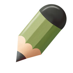 Green pencil watercolor.	