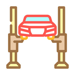 car lift mechanic color icon vector. car lift mechanic sign. isolated symbol illustration