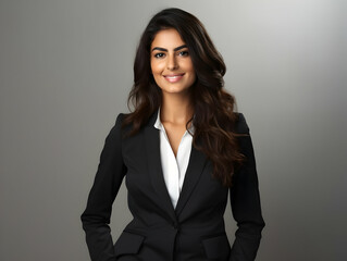 Fototapeta premium Corporate Business woman Portrait, Agency Business woman Portrait photo, Formal Suited Business Woman, Formal Office worker, Confident Business Person Photo
