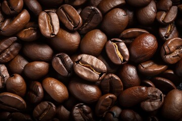 Naklejka premium Coffee bean viewed up close against a textured background