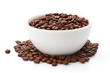 Fototapeta premium Coffee beans in white isolated cup