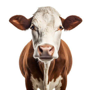Cute cow on white background