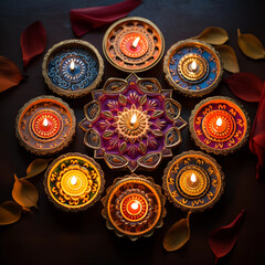 Diwali diyas background