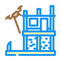 construction site drone color icon vector. construction site drone sign. isolated symbol illustration