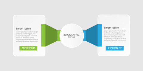 2 step process infographic template vector element 