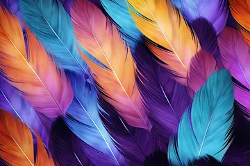 Deurstickers Feather pattern for backdrop © VolumeThings