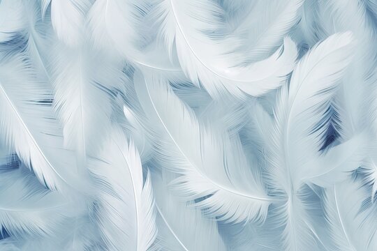 Feather closeup on dark background seamless pattern photography Light blue color trends and vintage vibes