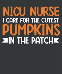 NICU Nurse Cutest Pumpkins In The Patch Rainbow Halloween RN T-Shirt design vector, NICU Nurse, Cutest Pumpkins In The Patch, Rainbow, Halloween RN 