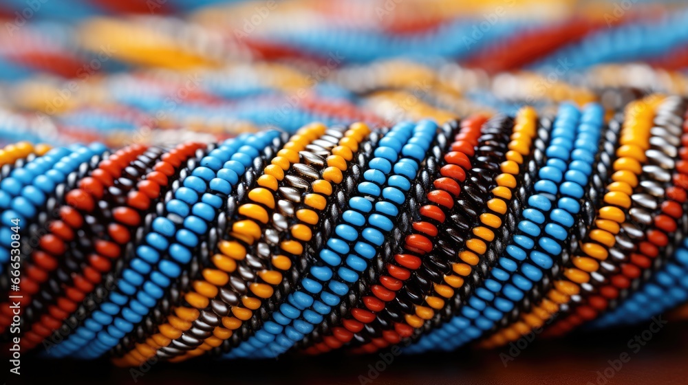 Aufkleber close-up of intricate native american beadwork background with empty space for text