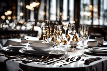table setting in restaurant