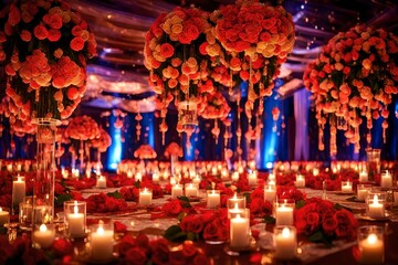 Fototapeta na wymiar The Beautiful Decorations cultural program, Wedding Decorations, props, candlelight