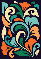 Fototapeta premium Colorful Floral Seamless Decorative Background