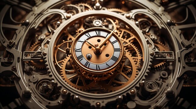 An intricate mechanical clockwork, with gears and cogs in an elegant dance, representing the harmony of precision engineering © Muhammad