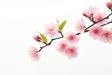 Isolated white sakura blossoms in spring