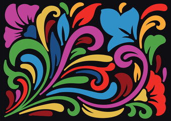 Colorful Floral Seamless Decorative Background