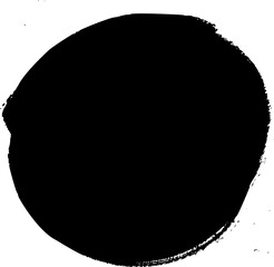 Hand Drawn Black Vector Circle Inky Paint Brush Stroke