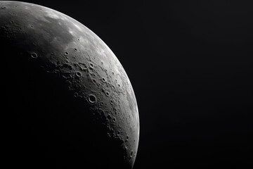 Moon surface on a dark background