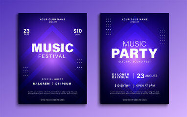 Music poster. Party invitation, music festival, event flyer template. Vector illustration