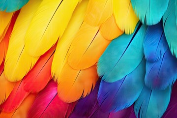 Fototapeta premium Vivid feathers Harlequin Macaw background texture
