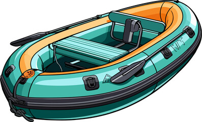 Cute dinghy in cartoon style