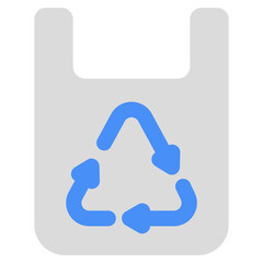 Fototapeta premium Conceptual flat design icon of plastic bag recycling