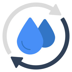 Fototapeta premium Conceptual flat design icon of water recycling 