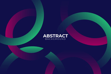Abstract purple and green circles overlapping on dark blue background