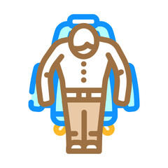 people sitting chair top view color icon vector. people sitting chair top view sign. isolated symbol illustration