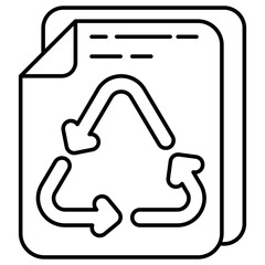 Conceptualizing linear design icon of paper recycling 