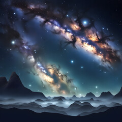 Fototapeta premium A universe filled with milky way
