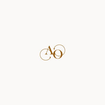 initial logo letter AO luxury design with elegant line concept