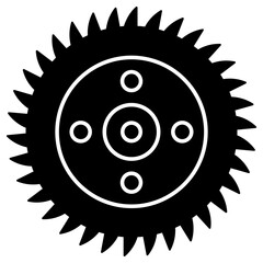 Editable design icon of circular saw