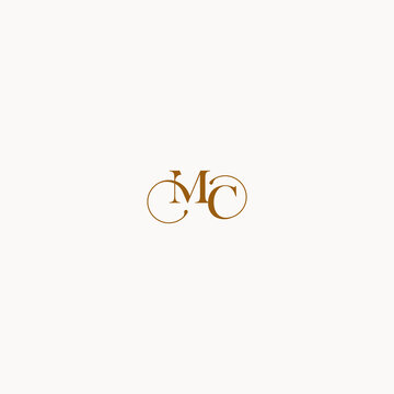 initial logo letter MC luxury design with elegant line concept