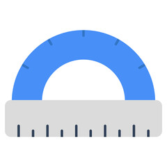 A flat design icon of protractor scale  - obrazy, fototapety, plakaty