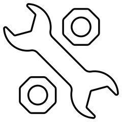Editable design icon of spanner