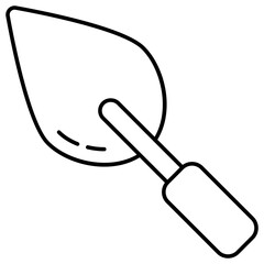 Vector design of trowel, linear icon 