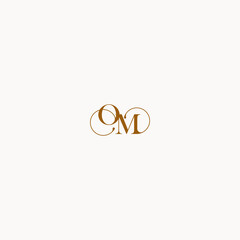 initial logo letter OM luxury design with elegant line concept - obrazy, fototapety, plakaty