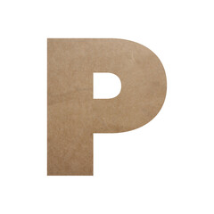 Paper letter P on transparent background