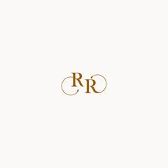 letter RR initial logo with elegant line concept luxury design - obrazy, fototapety, plakaty