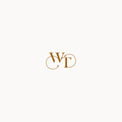 letter WT initial logo with elegant line concept luxury design