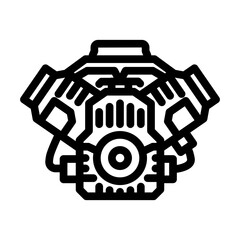 car engine car mechanic line icon vector. car engine car mechanic sign. isolated contour symbol black illustration