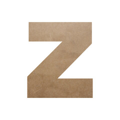 Paper letter Z on transparent background