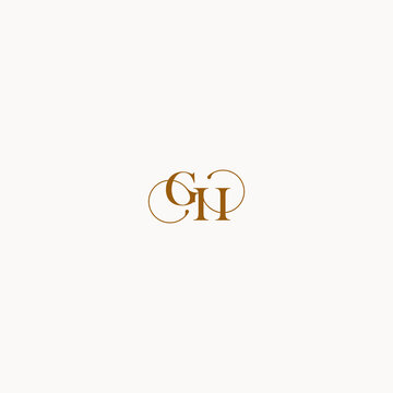 luxury design initial logo with elegant line concept letter GH